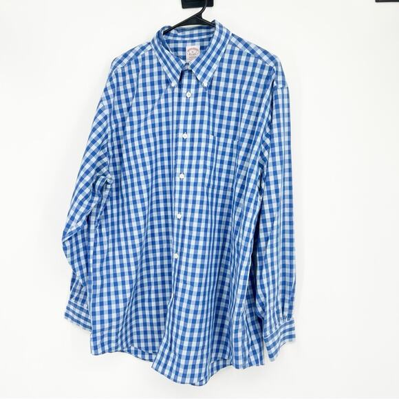 Brooks Brothers Blue Plaid 100% Cotton Madison Casual Button Down Shirt Size XL - Picture 1 of 10